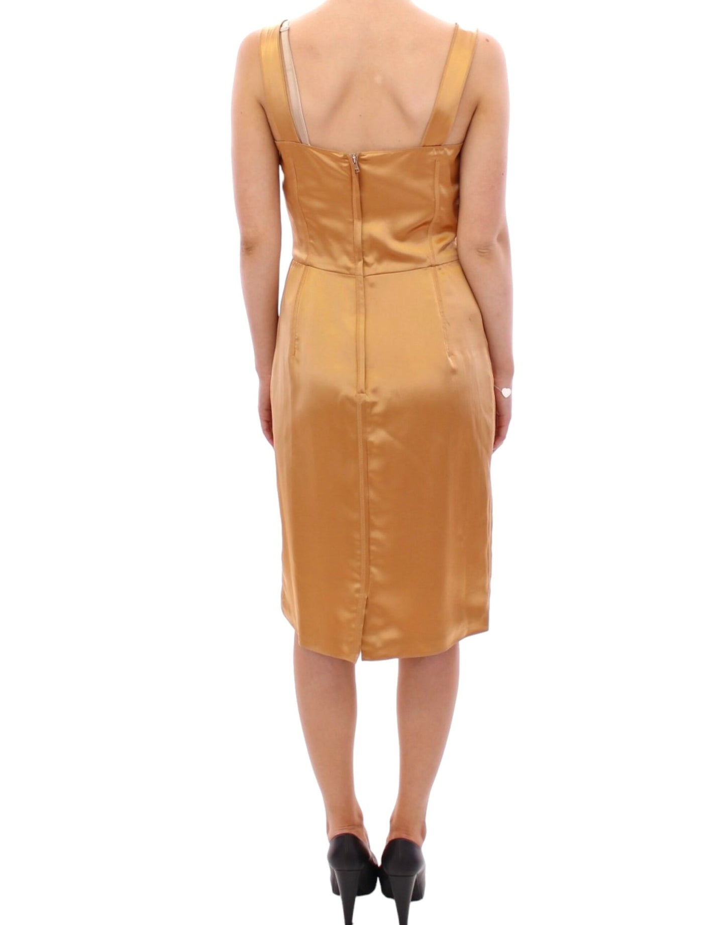 Dolce & Gabbana Bronze silk sheath dress