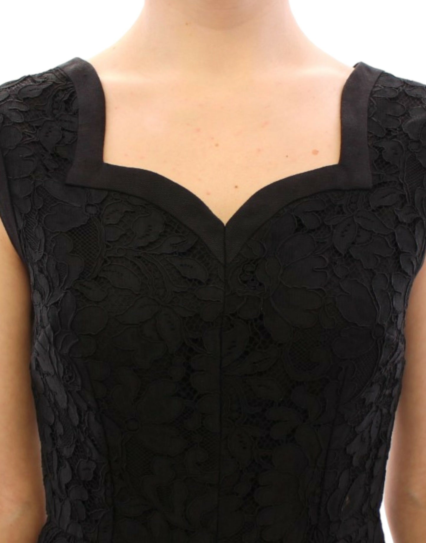 Dolce & Gabbana Black floral lace sicily runway dress