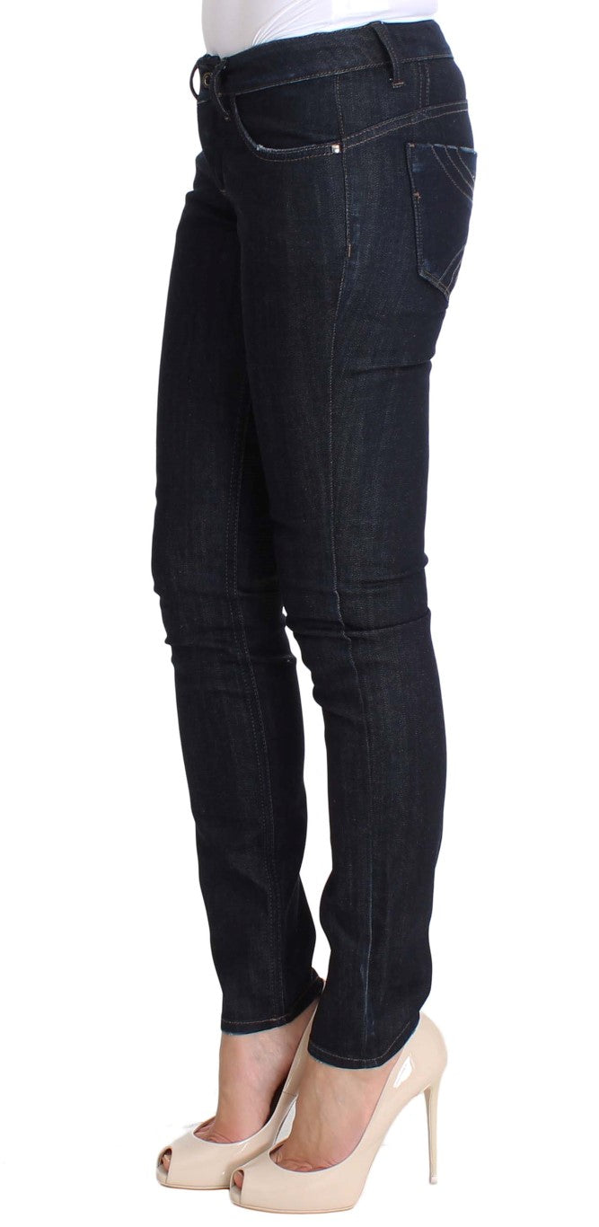 Costume National Blue Cotton Stretch Slim Fit Jeans