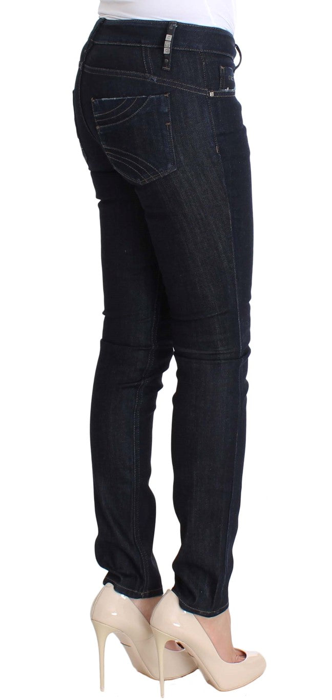 Costume National Blue Cotton Stretch Slim Fit Jeans