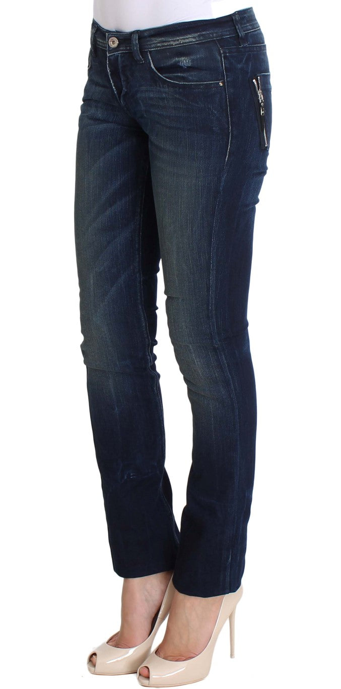 Costume National Blue Wash Cotton Slim Fit Skinny Jeans