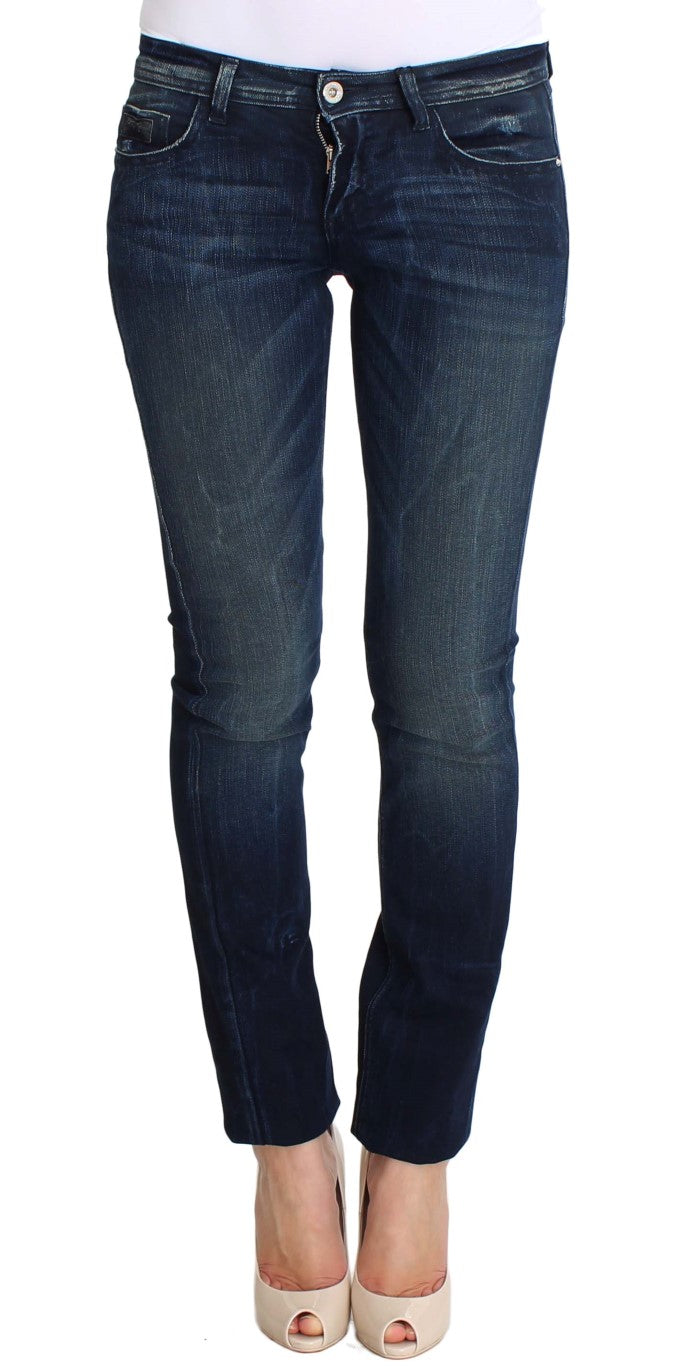 Costume National Blue Wash Cotton Slim Fit Skinny Jeans