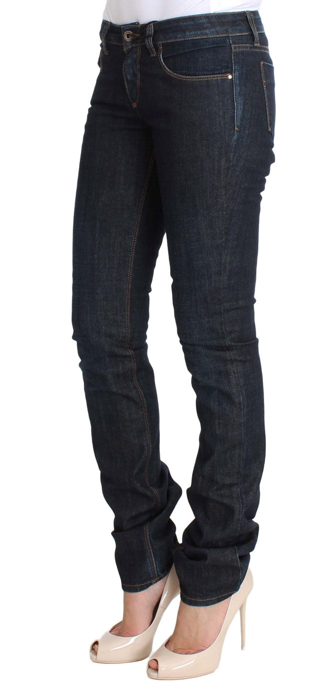 Costume National Blue Cotton Stretch Slim Fit Jeans