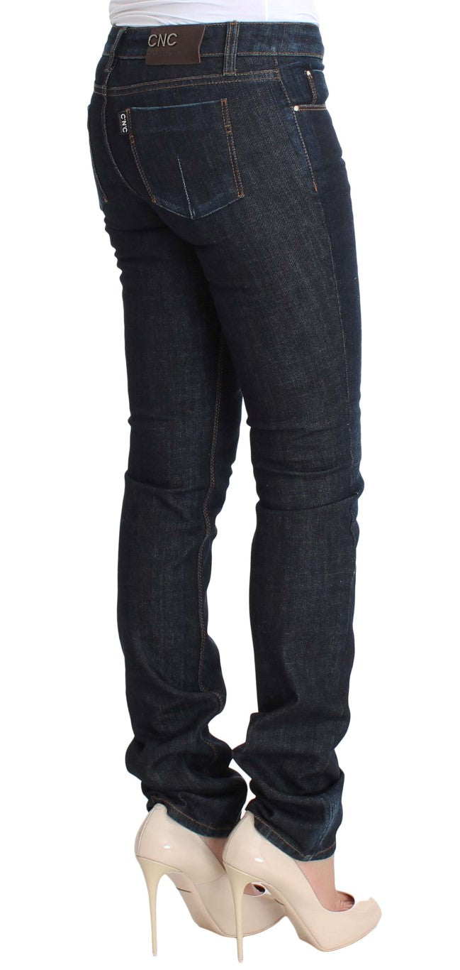 Costume National Blue Cotton Stretch Slim Fit Jeans