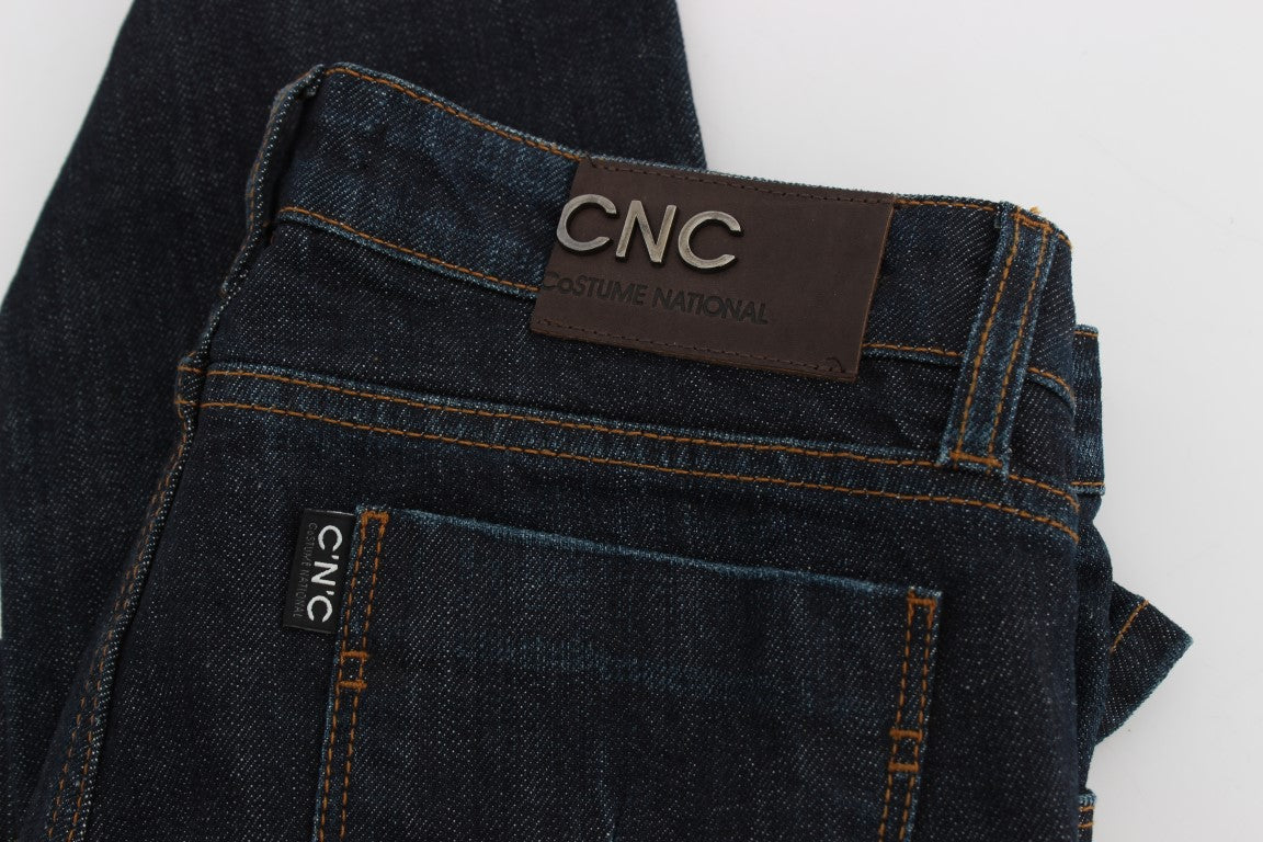 Costume National Blue Cotton Stretch Slim Fit Jeans