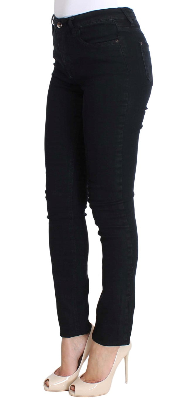 Costume National Black Cotton Stretch Slim Fit Jeans