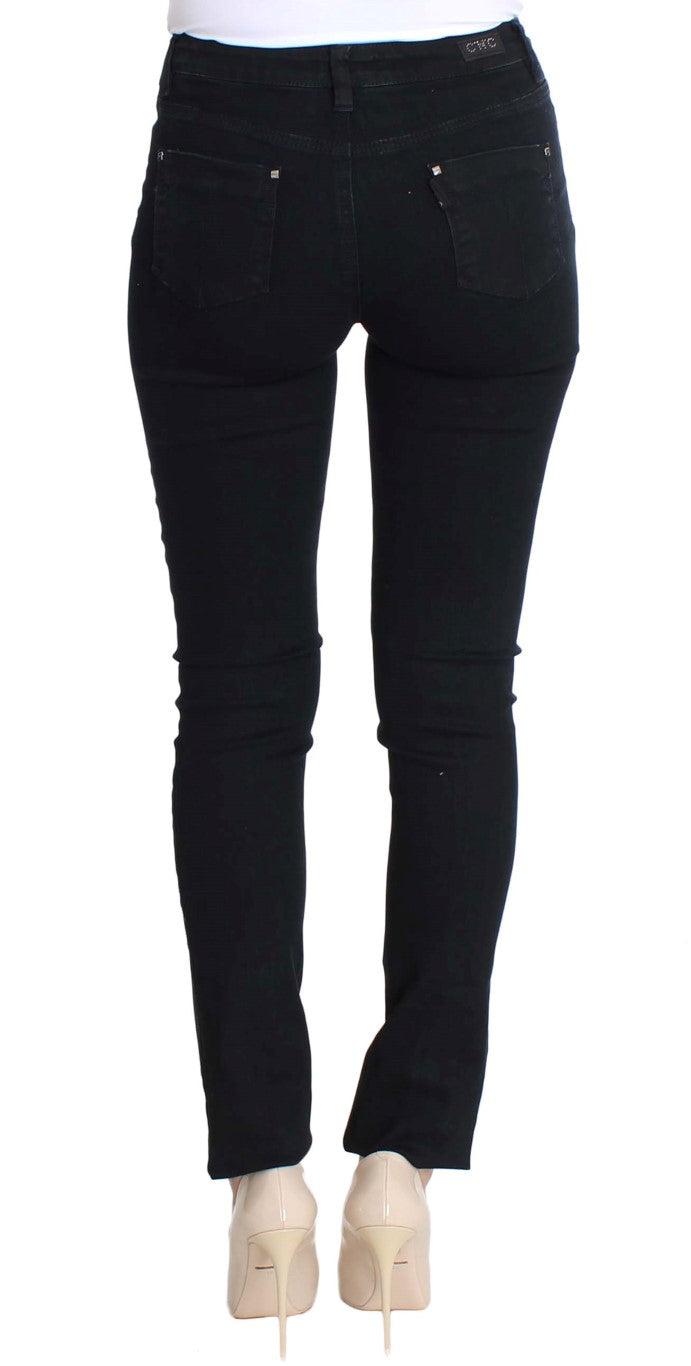 Costume National Black Cotton Stretch Slim Fit Jeans