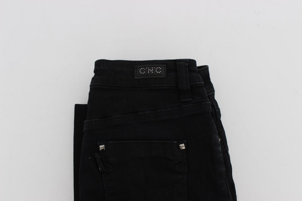 Costume National Black Cotton Stretch Slim Fit Jeans