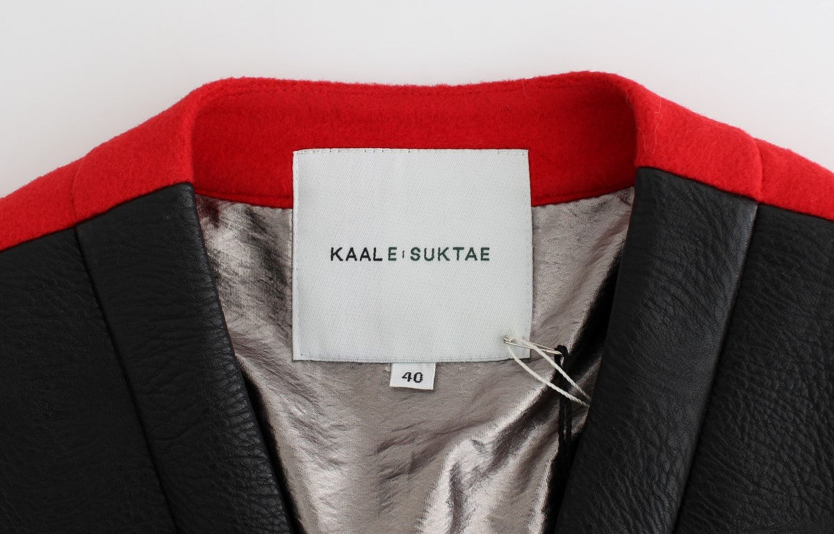 KAALE SUKTAE Black Short Croped Coat Bomber Jacket