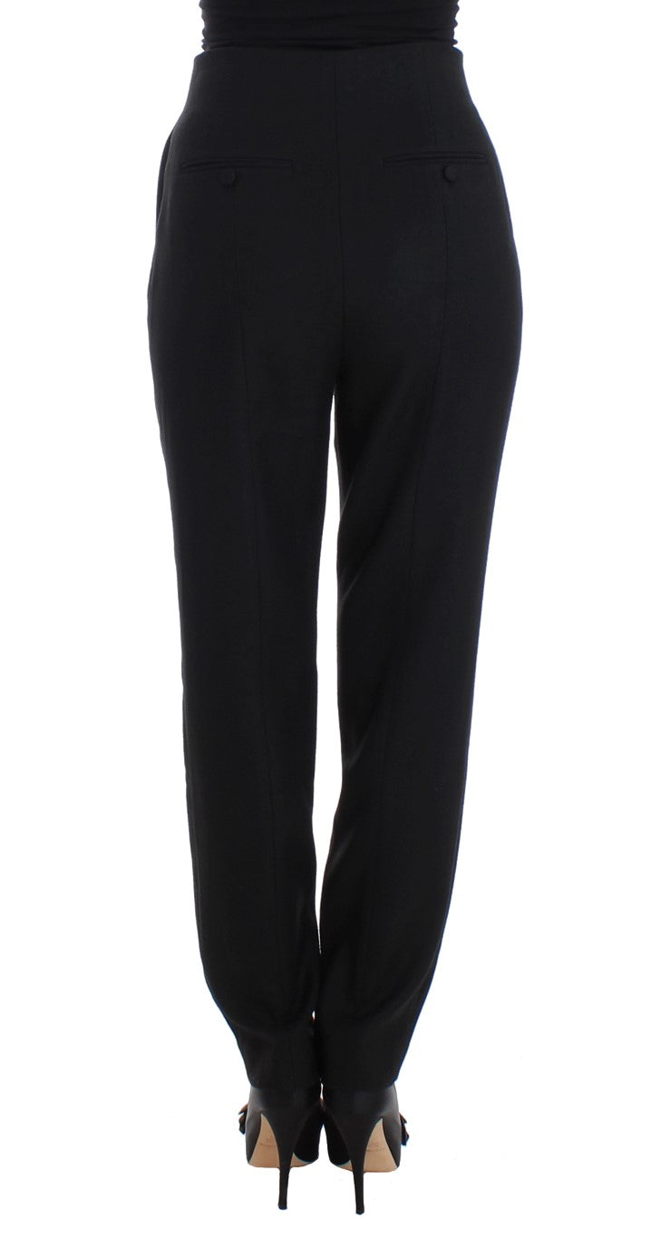 KAALE SUKTAE Black High Waist Straight Slim Dress Pants