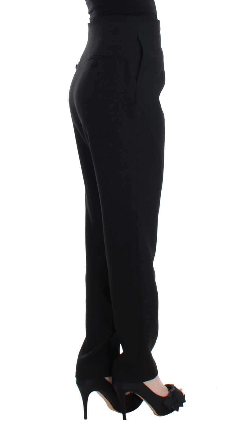 KAALE SUKTAE Black High Waist Straight Slim Dress Pants