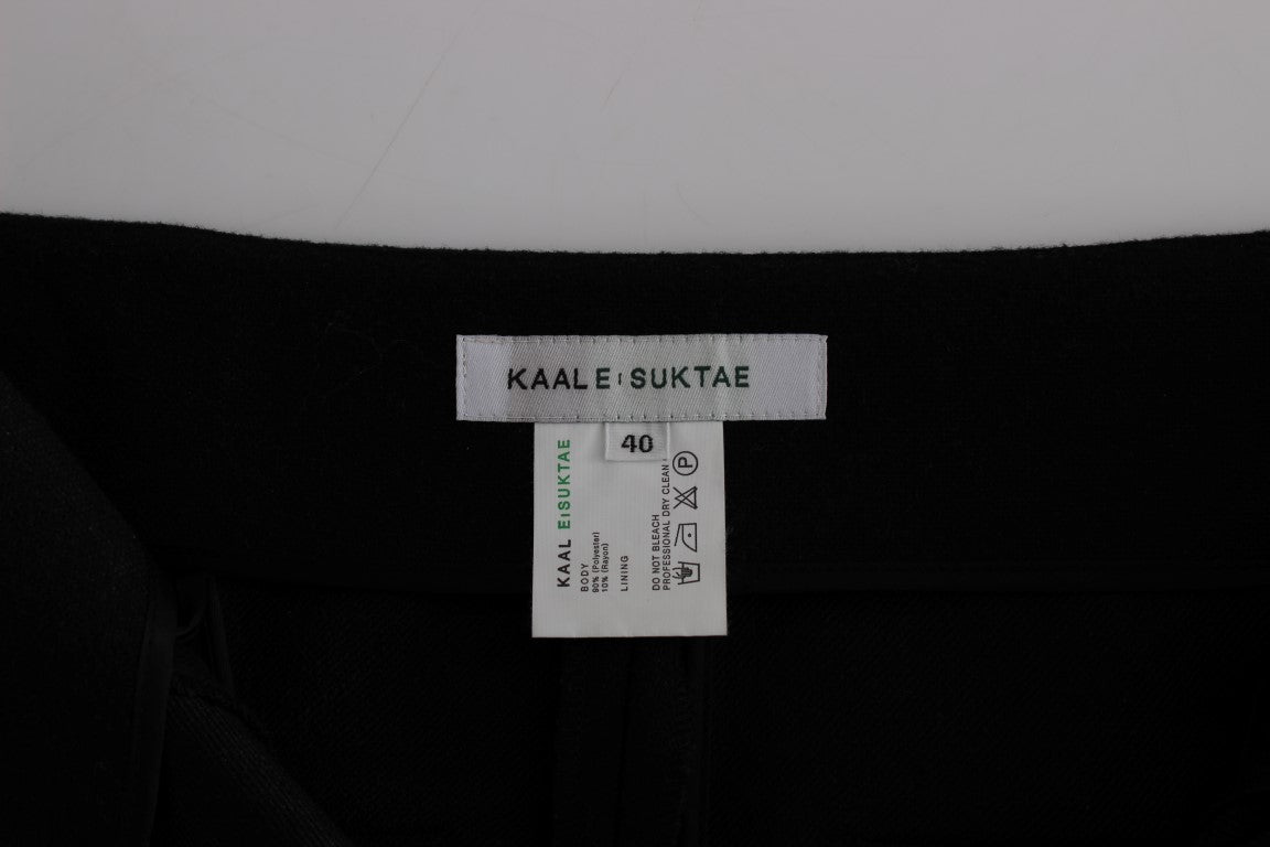 KAALE SUKTAE Black High Waist Straight Slim Dress Pants