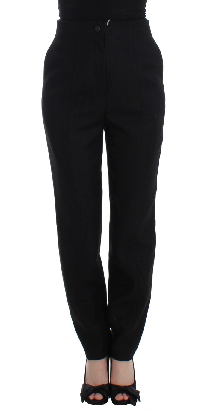 KAALE SUKTAE Black High Waist Straight Slim Dress Pants