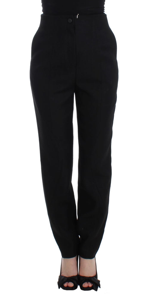 KAALE SUKTAE Black High Waist Straight Slim Dress Pants