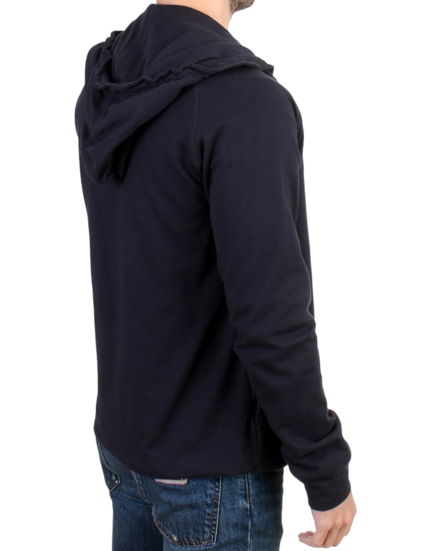 Costume National Blue hooded cotton sweater