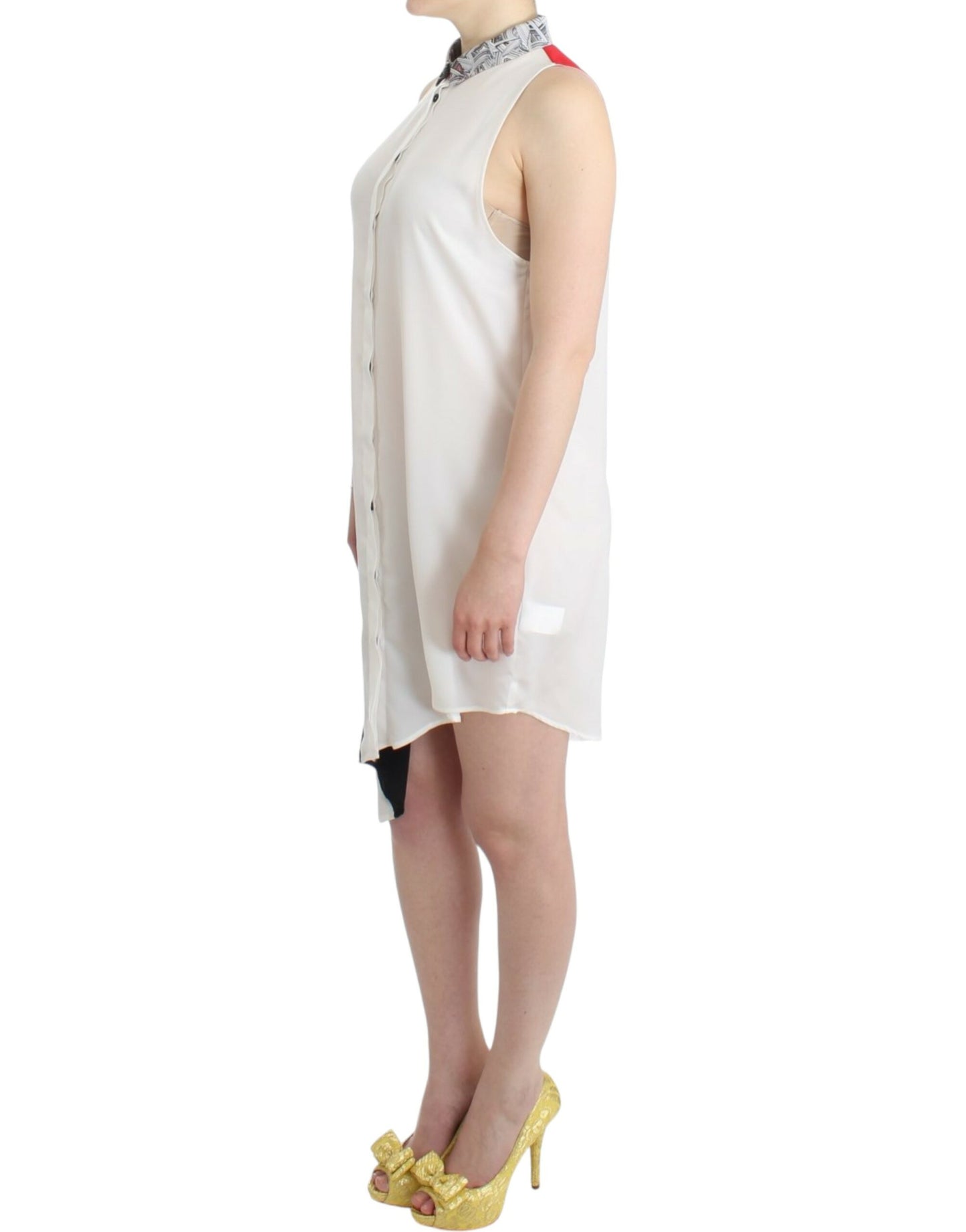 Costume National White shirt assymetric hem dress