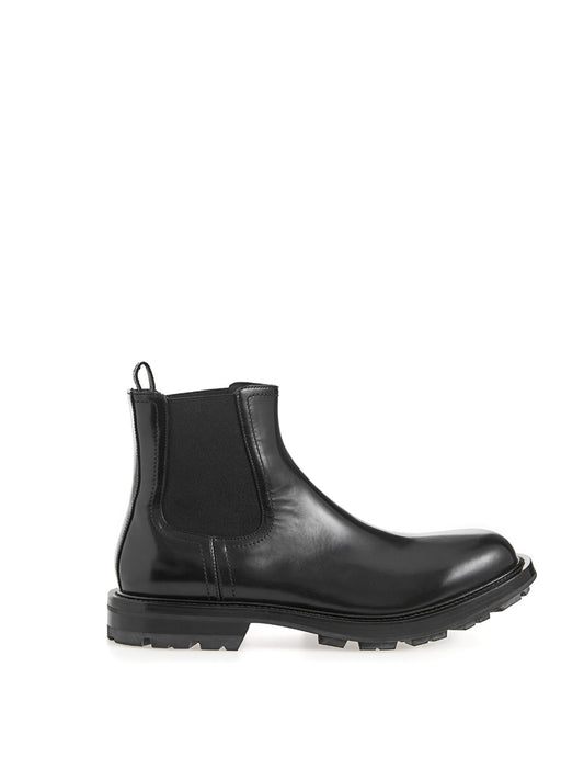 Alexander McQueen Black Leather Chelsea boots