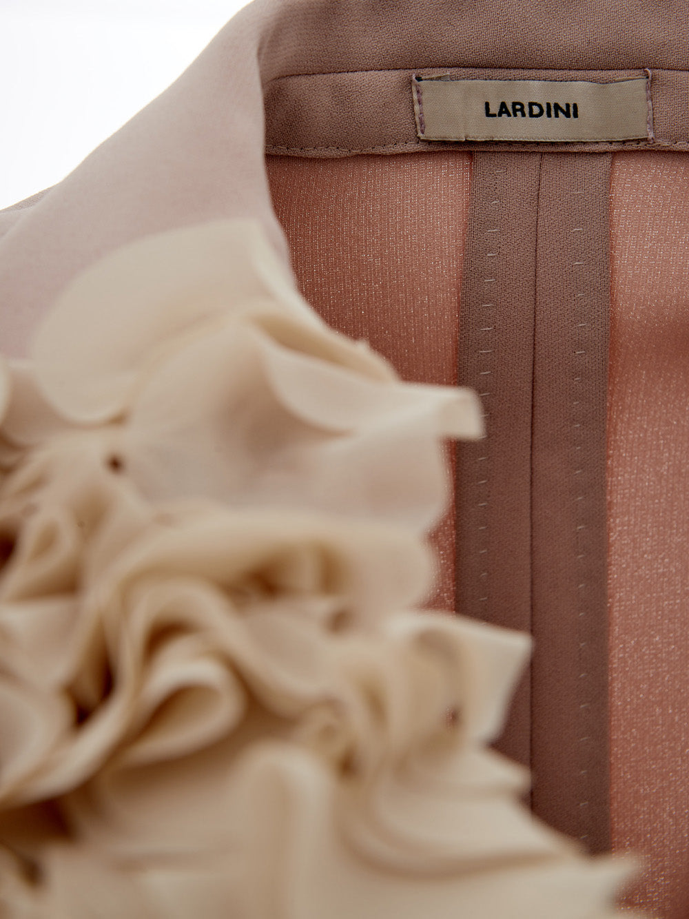 Lardini Light Pink Double Breast Ruffle Jacket