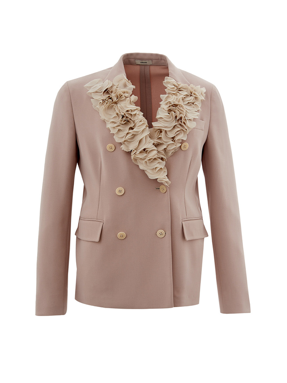 Lardini Light Pink Double Breast Ruffle Jacket