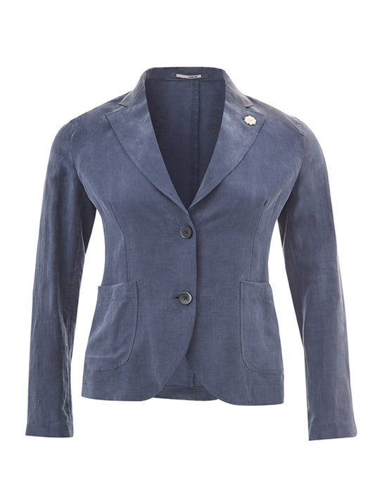 Lardini Blue Viscose Jacket