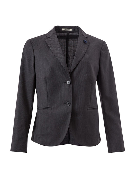 Lardini Grey Pinstripe Wool Jacket