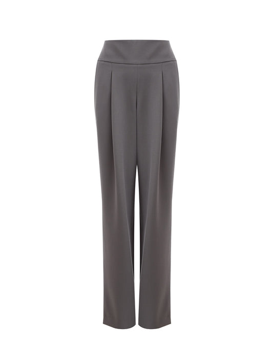 Lardini Wool Grey High Waist Palazzo Trousers