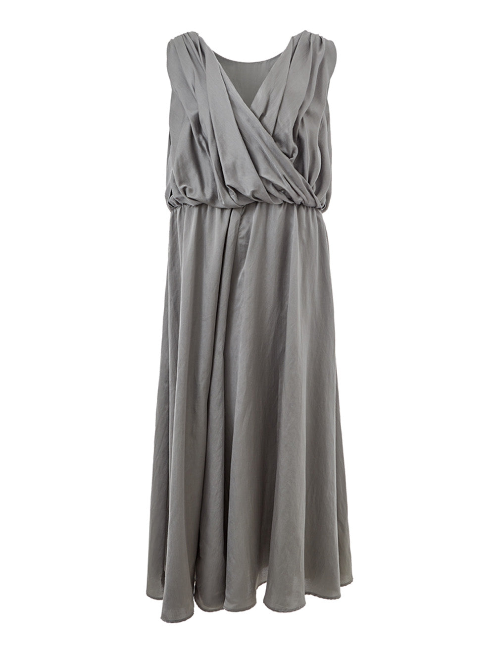 Lardini Grey Elegant Dungarees Silk Dress