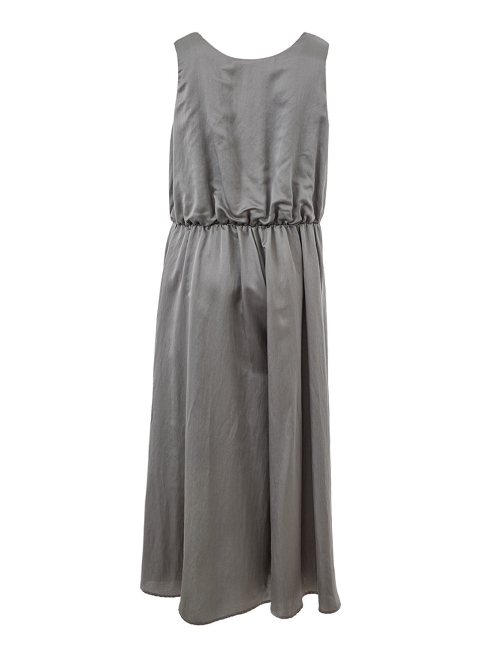 Lardini Grey Elegant Dungarees Silk Dress