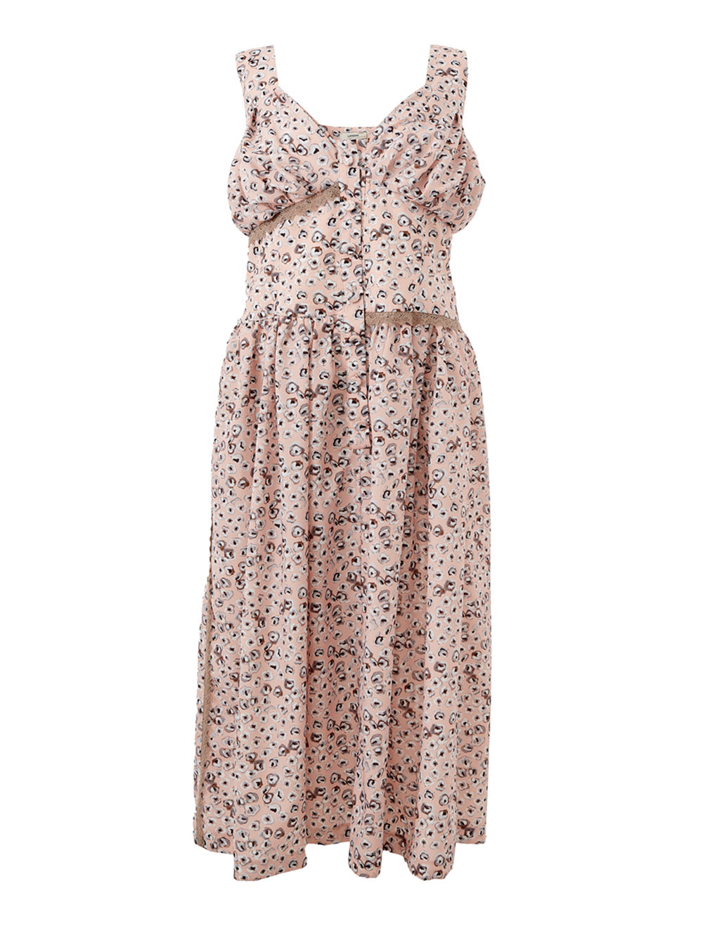 Lardini Pink allover printed midi Dress