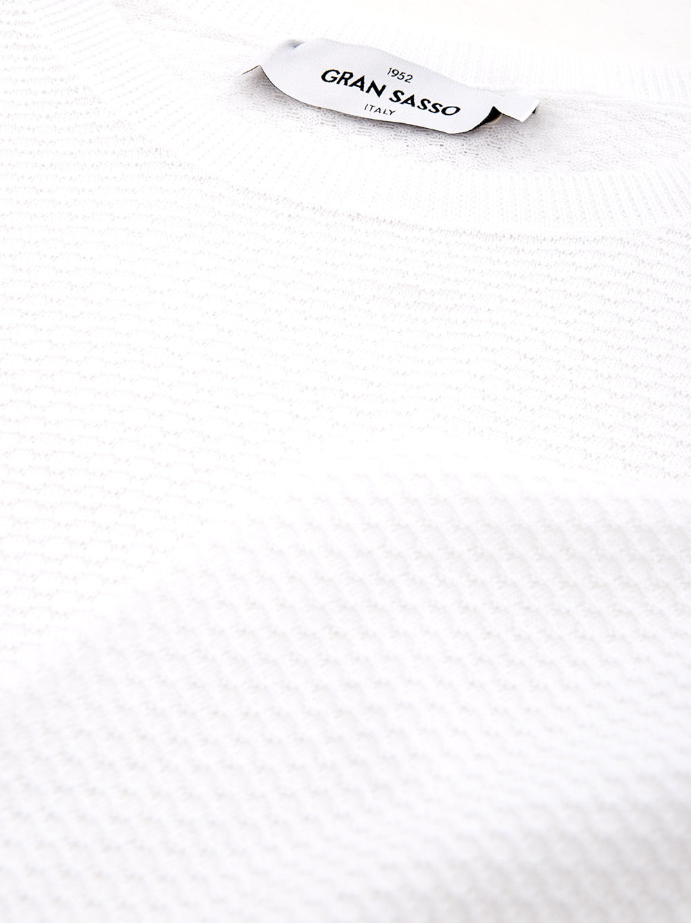 Gran Sasso White Cotton Jumper Knitwear