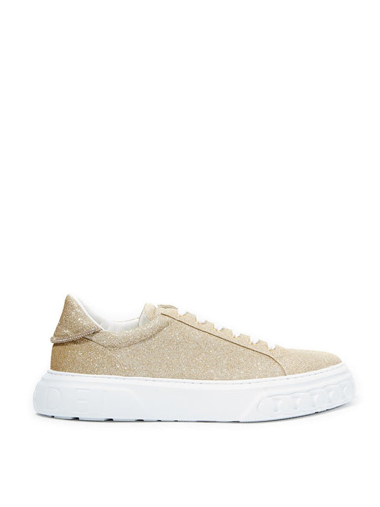 Casadei Gold Glitter 'Off Road' Sneaker