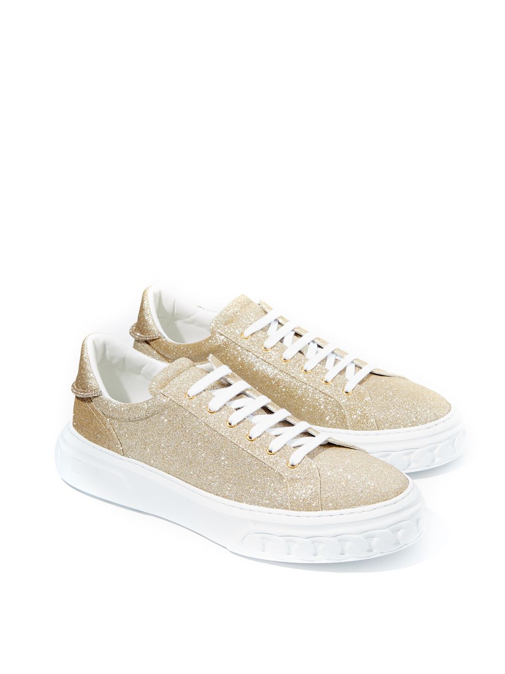 Casadei Gold Glitter 'Off Road' Sneaker