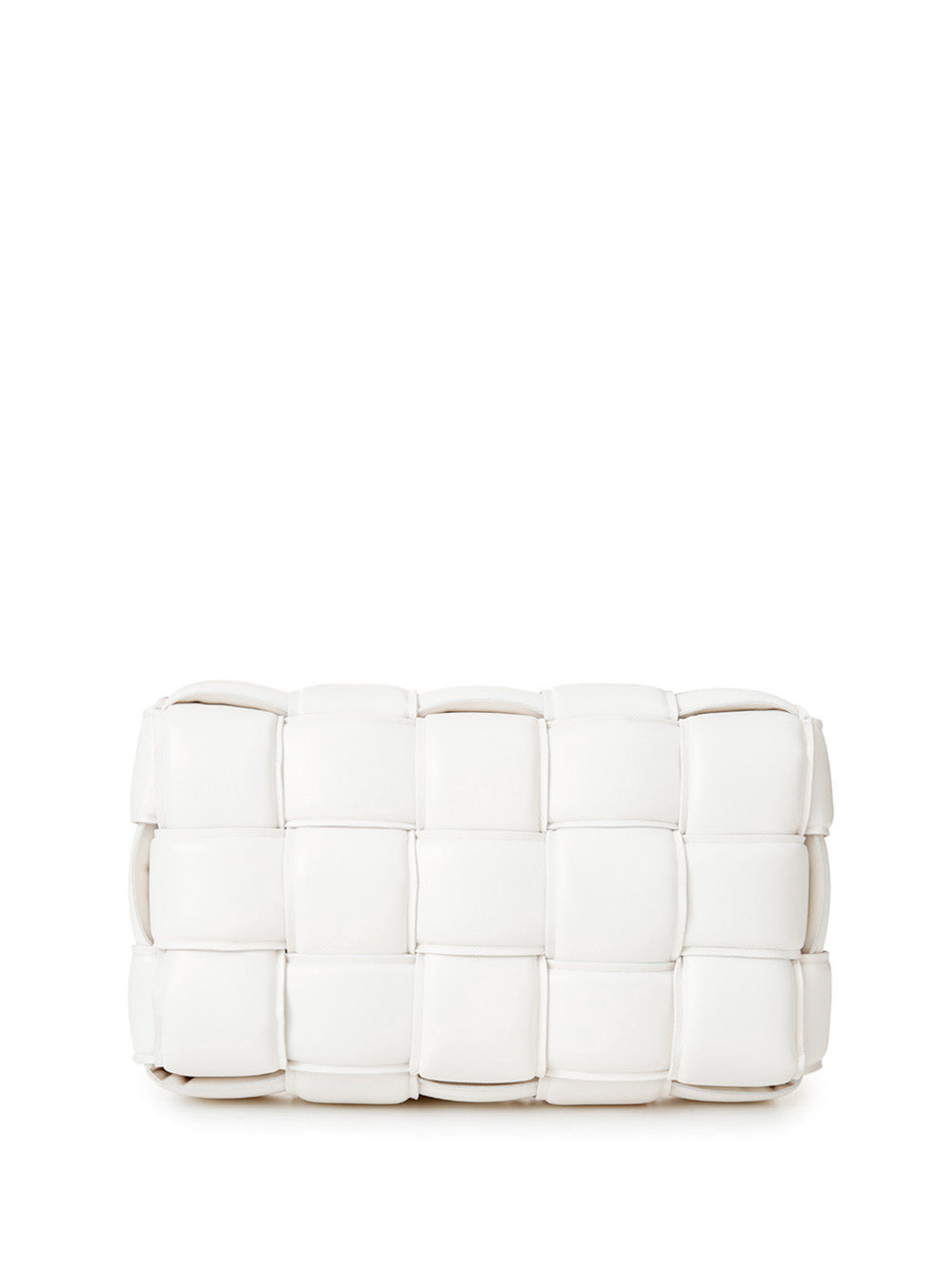 Bottega Veneta White Padded Cassette Leather Cross Body Bag