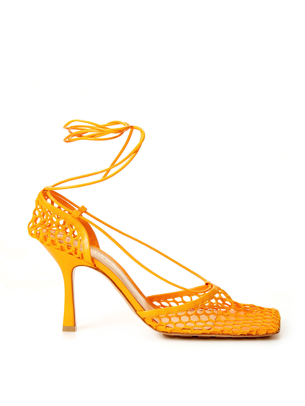 Bottega Veneta Orange Stretch Leather-trimmed Pumps