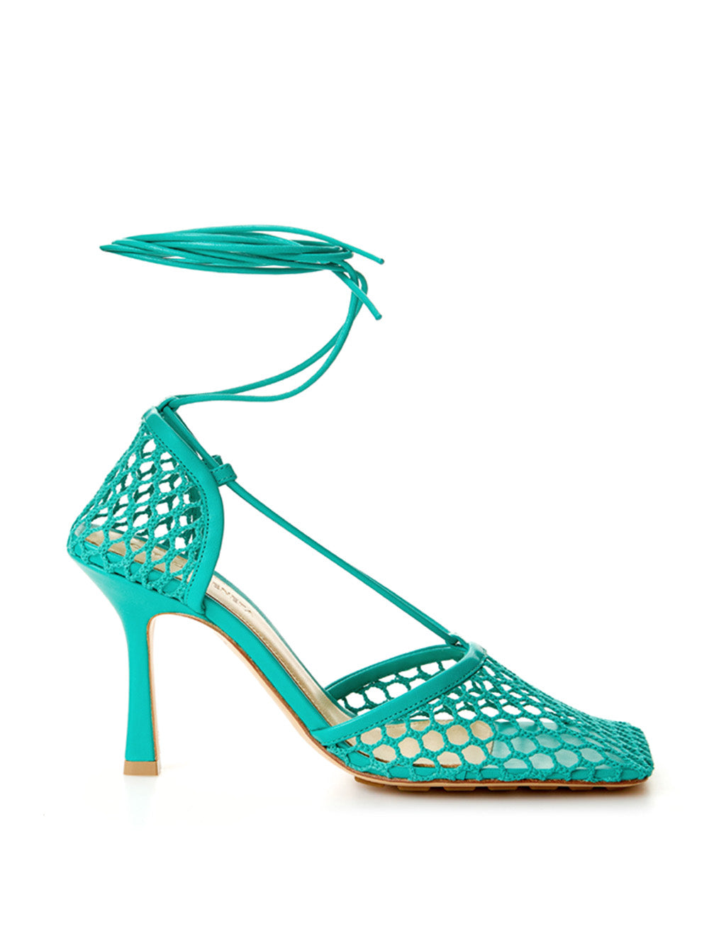 Bottega Veneta Green Stretch Leather-trimmed Pumps