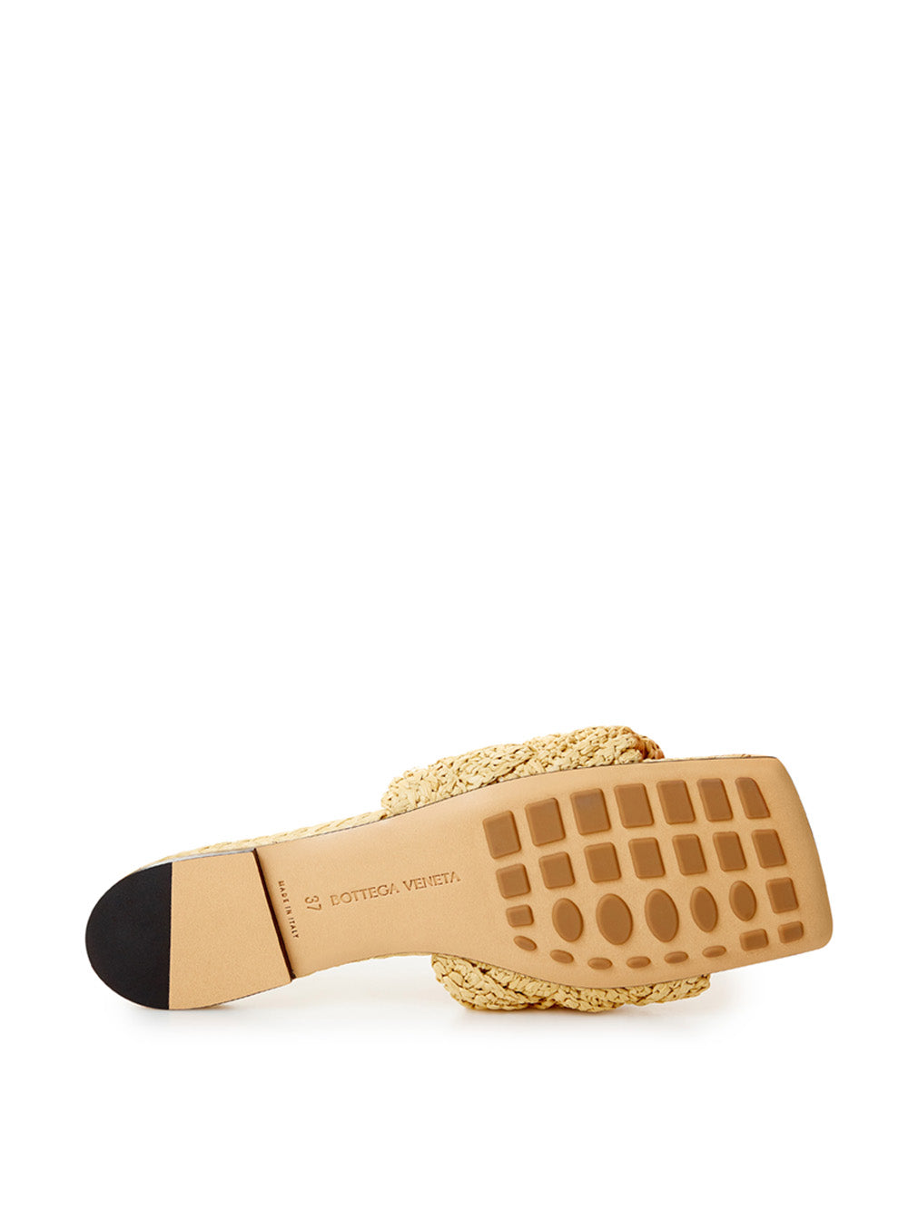 Bottega Veneta Beige Raffia Mule with Intreccio