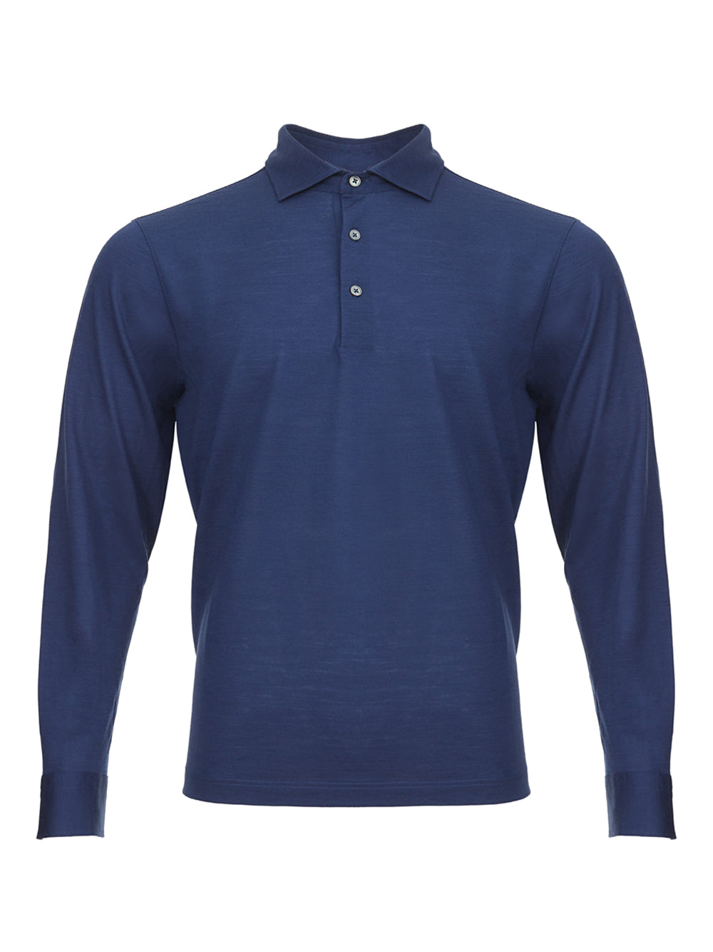 Gran Sasso Blue Wool Long Sleeves Polo Sweater