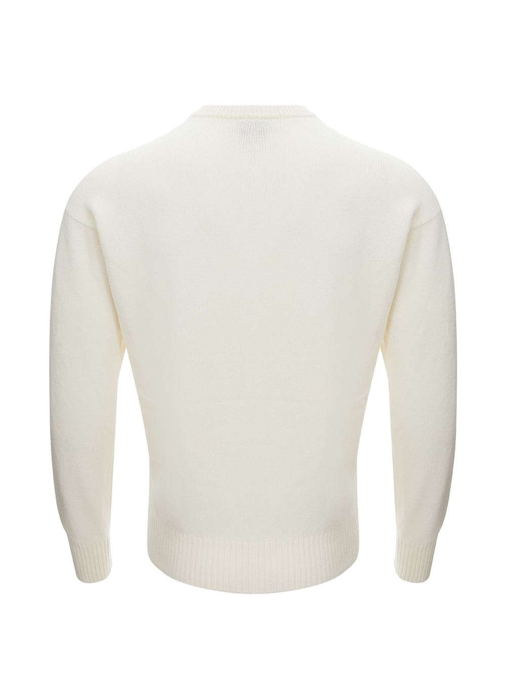 Gran Sasso White Super Geelong Wool Round neck Sweater