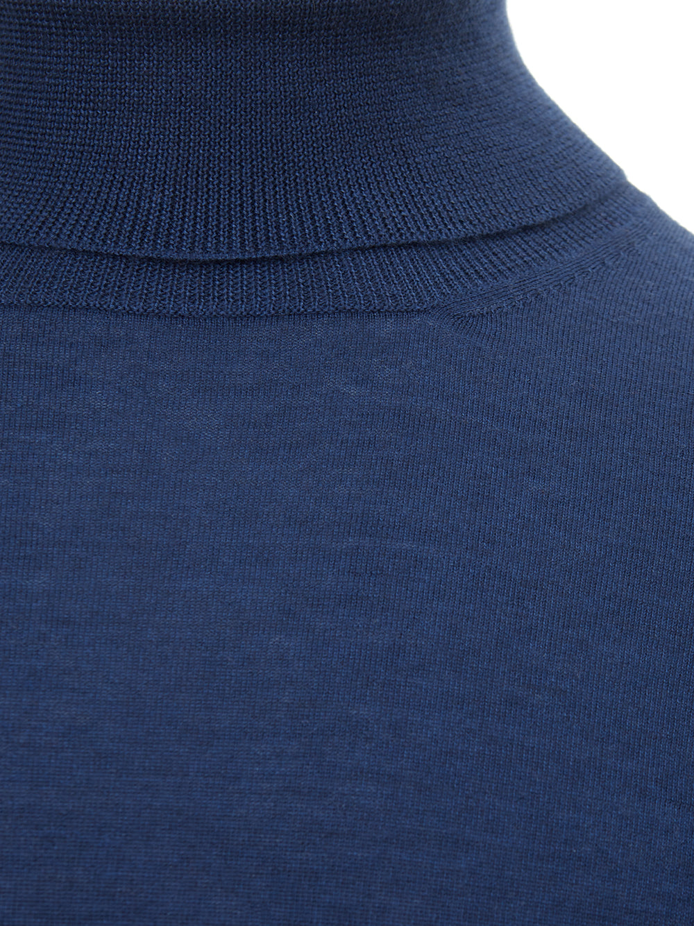 Gran Sasso Blue Cashmere and Silk Turtleneck Sweater