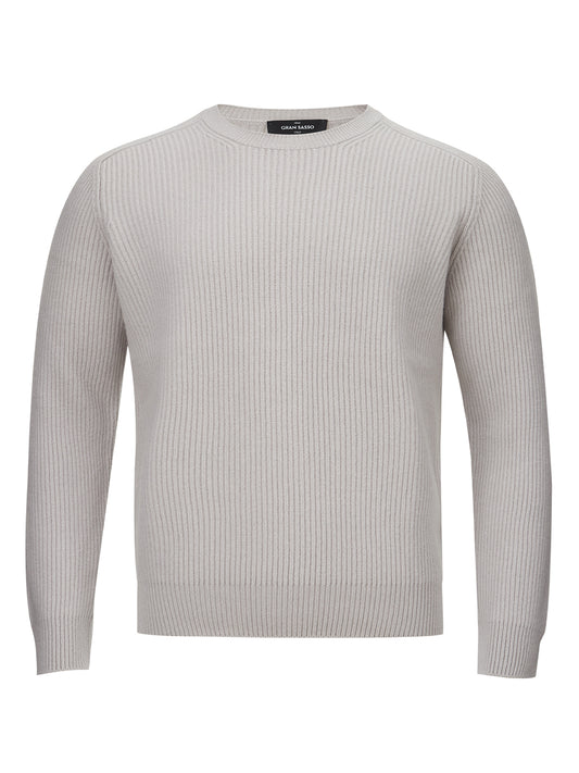 Gran Sasso Grey Cashmere Round neck Sweater