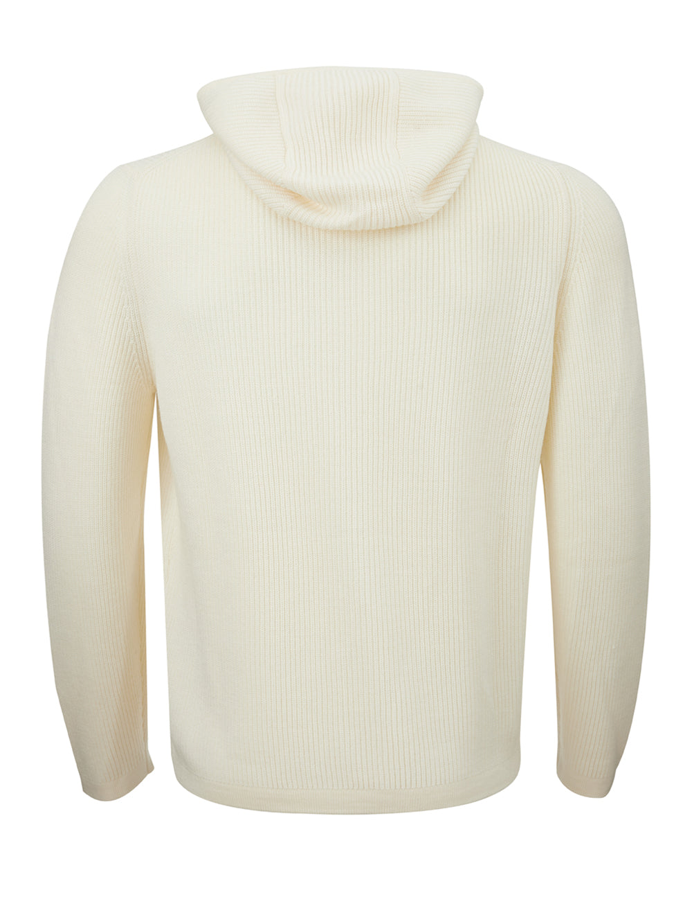 Gran Sasso White Wool Hooded Cardigan with Zip