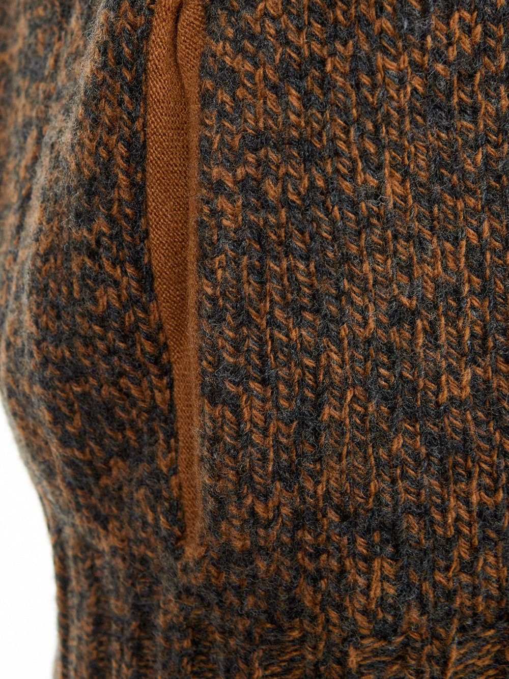 Gran Sasso Brown Wool Mock Sweater with Zip