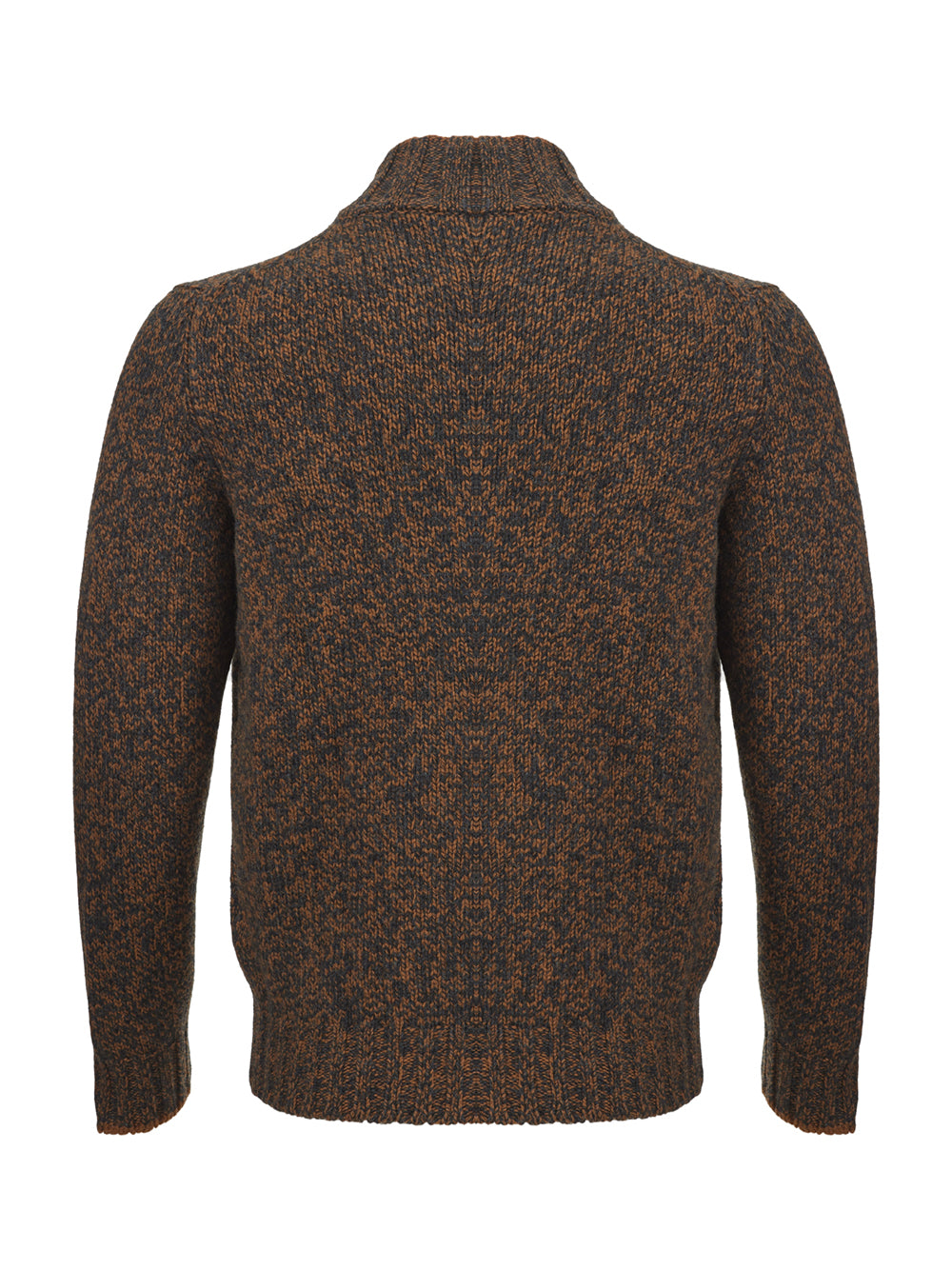 Gran Sasso Brown Wool Mock Sweater with Zip