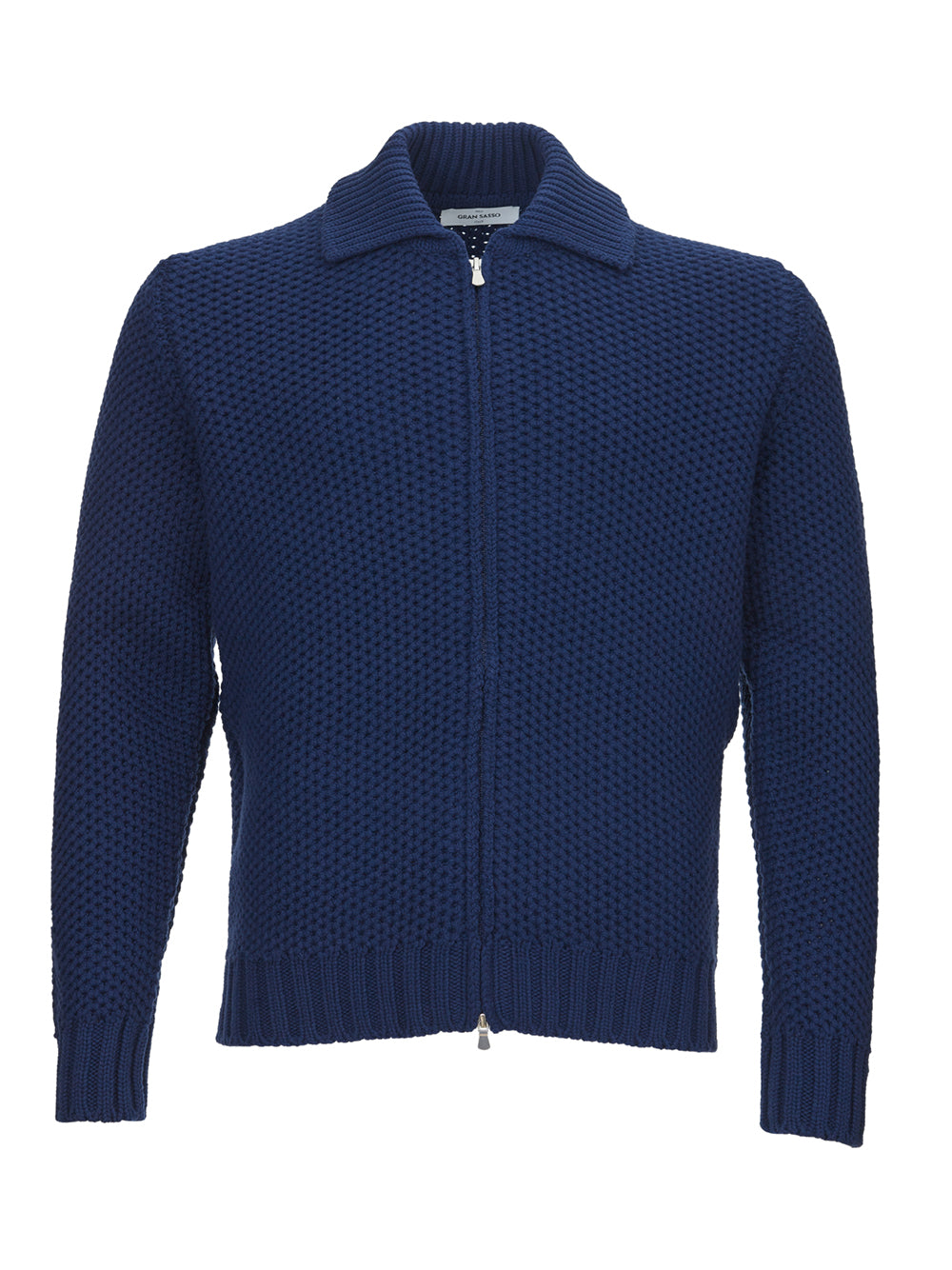 Gran Sasso Wool Blu Sweater with Zip