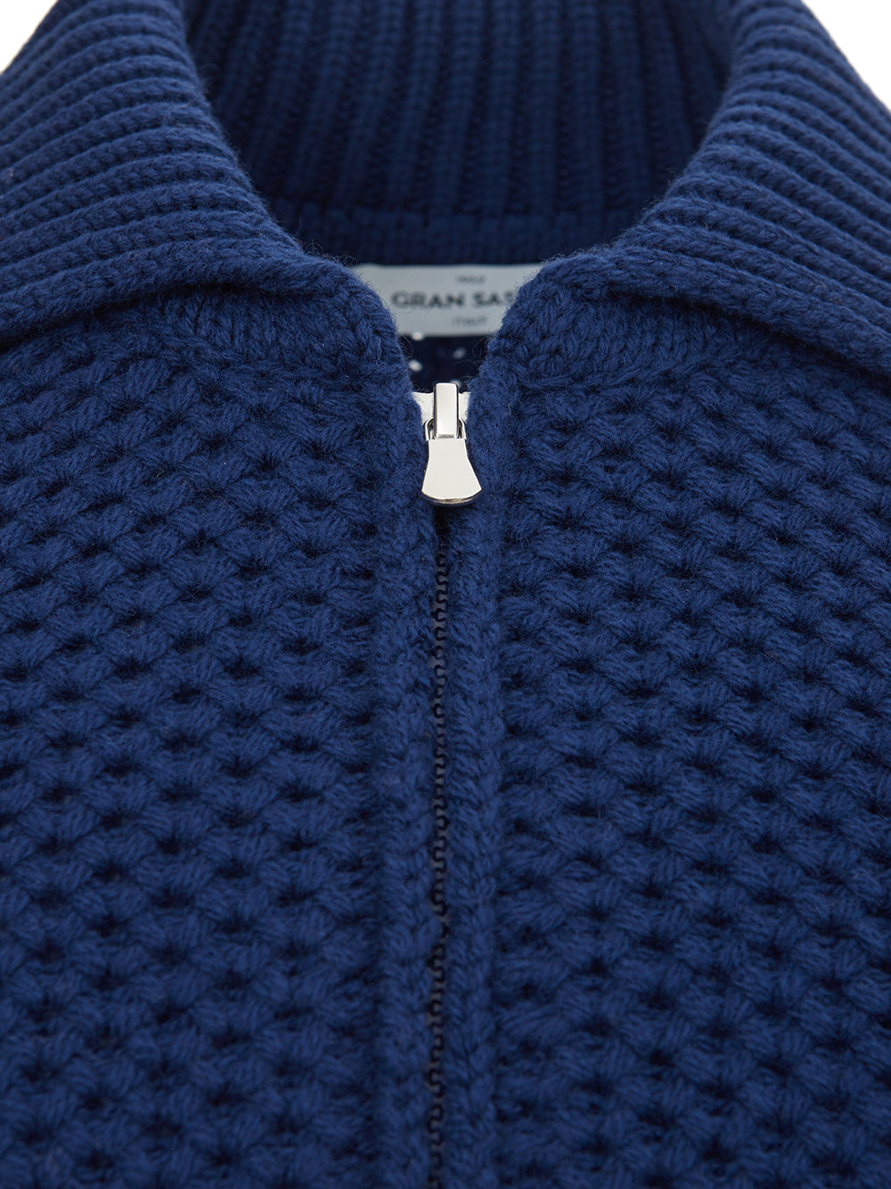 Gran Sasso Wool Blu Sweater with Zip