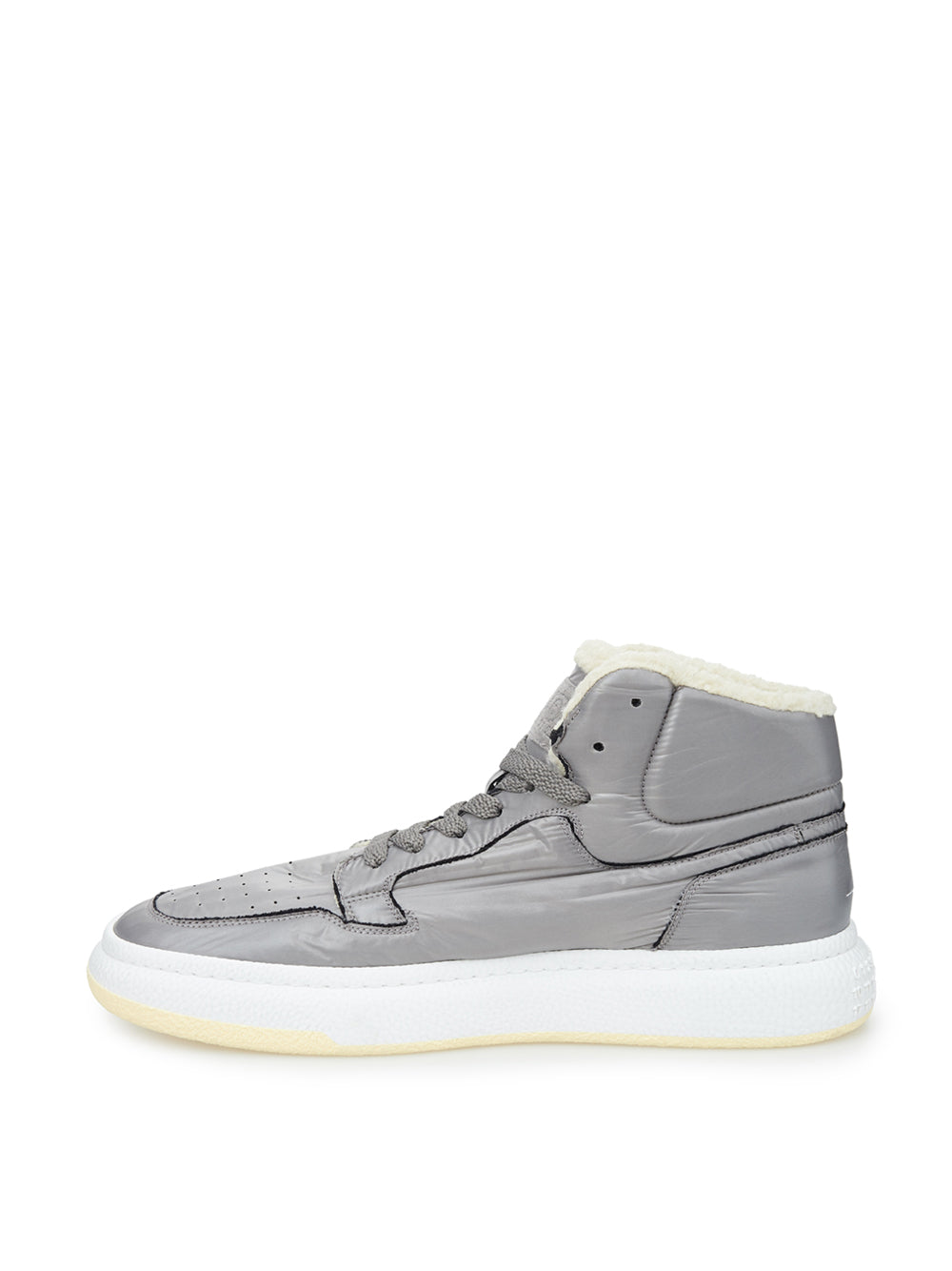 MM6 Maison Margiela Grey High-Top Fur Sneakers