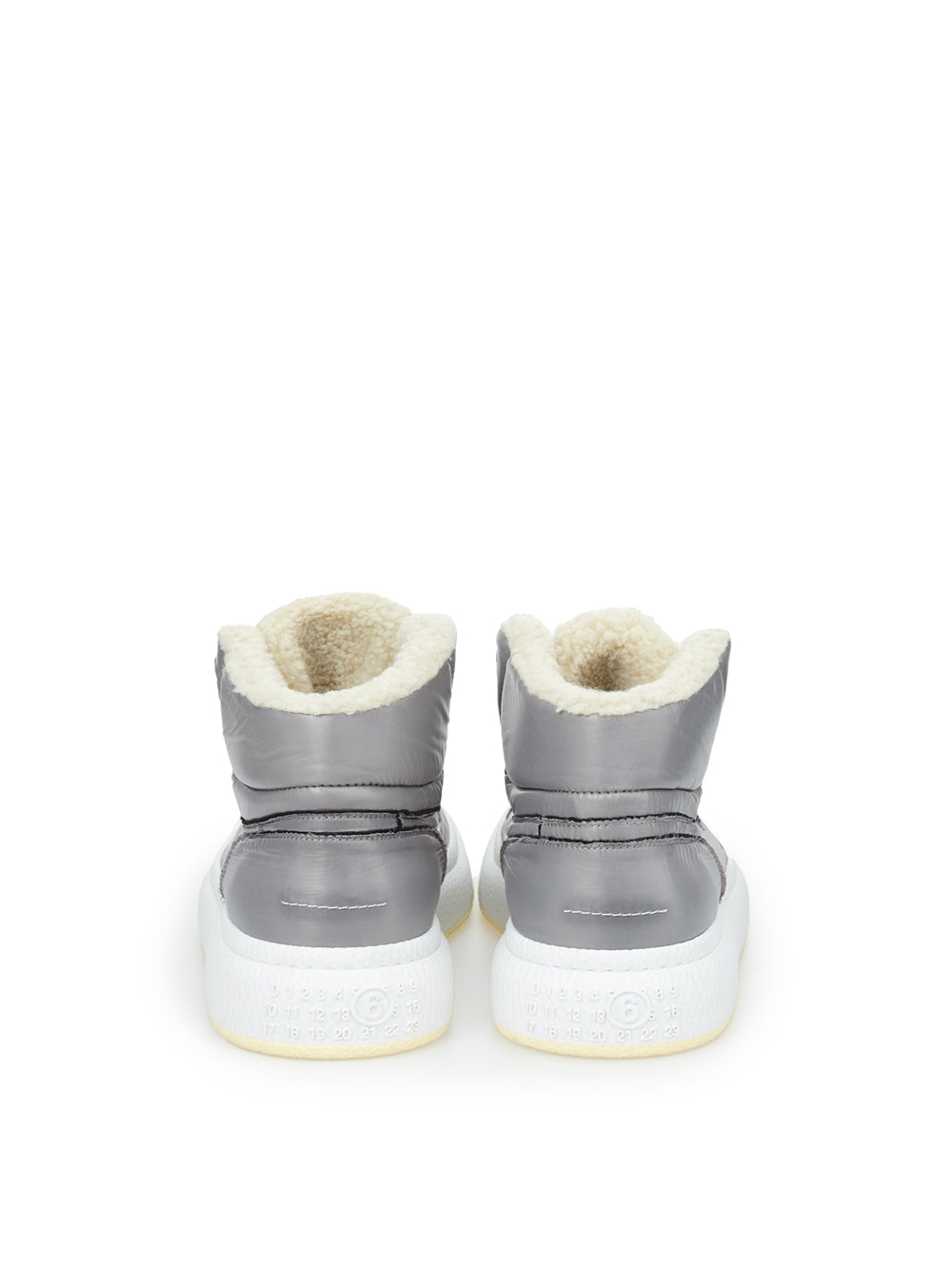 MM6 Maison Margiela Grey High-Top Fur Sneakers