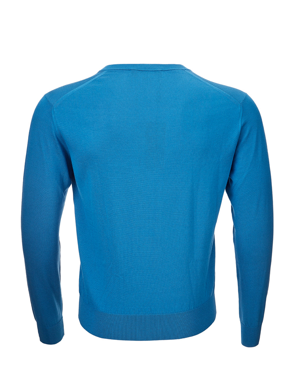 Dolce & Gabbana Blu V-Neck Silk Sweater