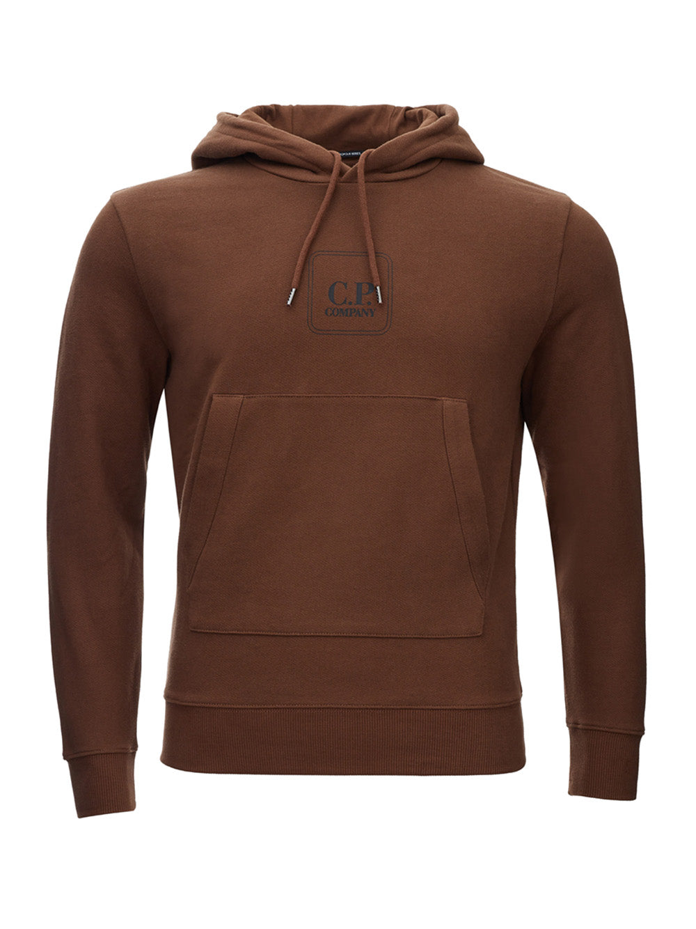 C.P. Company Brown Cotton Hooded Sweatshirt with Logo