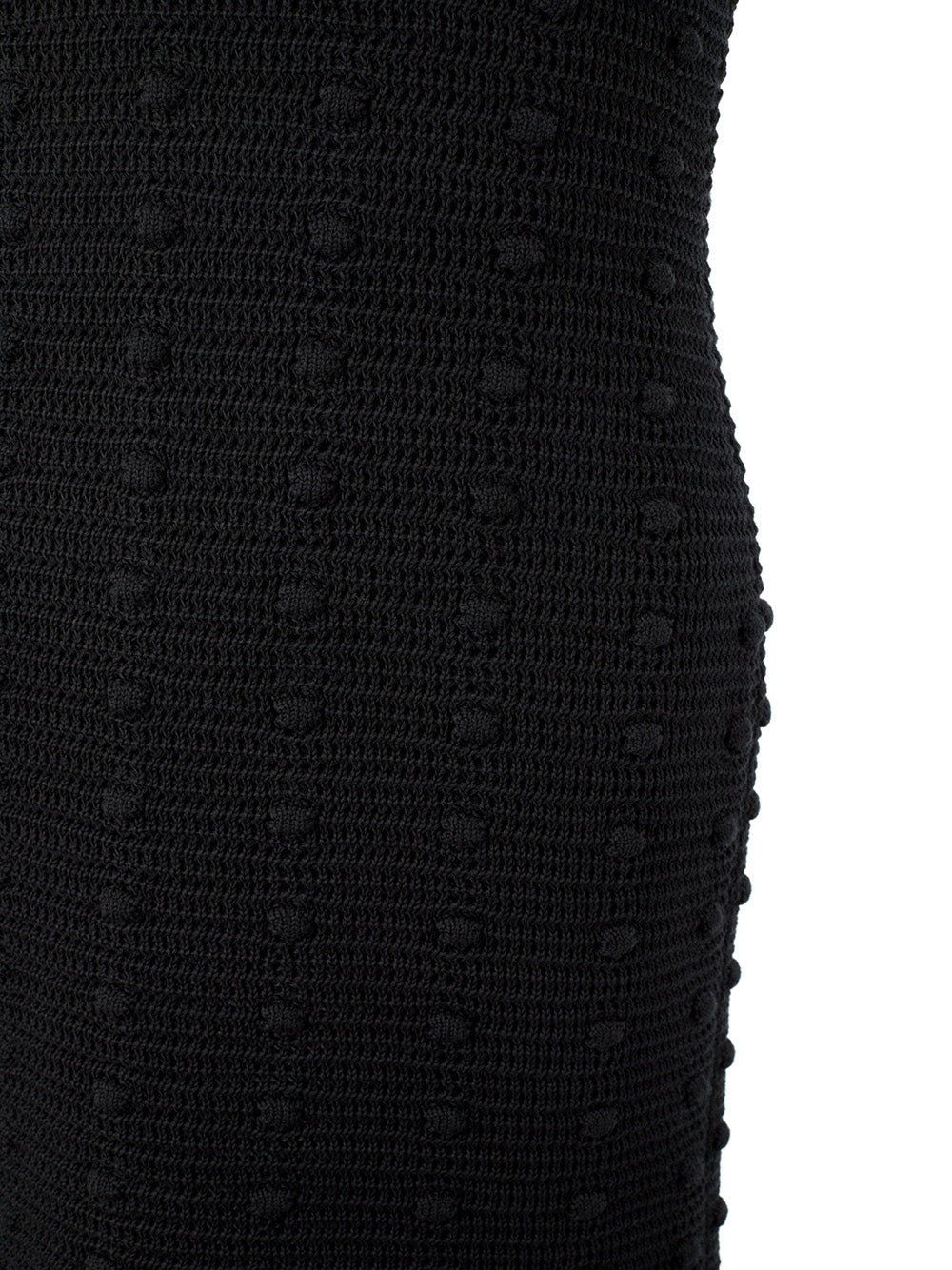 Bottega Veneta Knitted Black Dress with Pompom Details